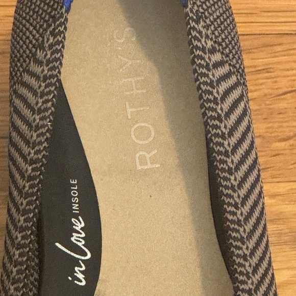 NEW ROTHY'S The High Point Comfort Heeled Sandal Shoes Slip On Herringbone Black - Picture 9 of 10